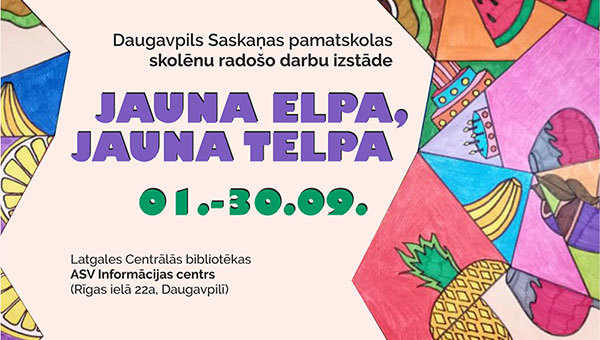 Bibliotēkā skatāma Saskaņas pamatskolas skolēnu radošo darbu izstāde